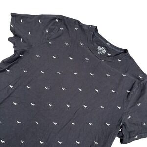Hollister Must Have Collection Faded Black‎ All Over Print Casual Tee Size XL